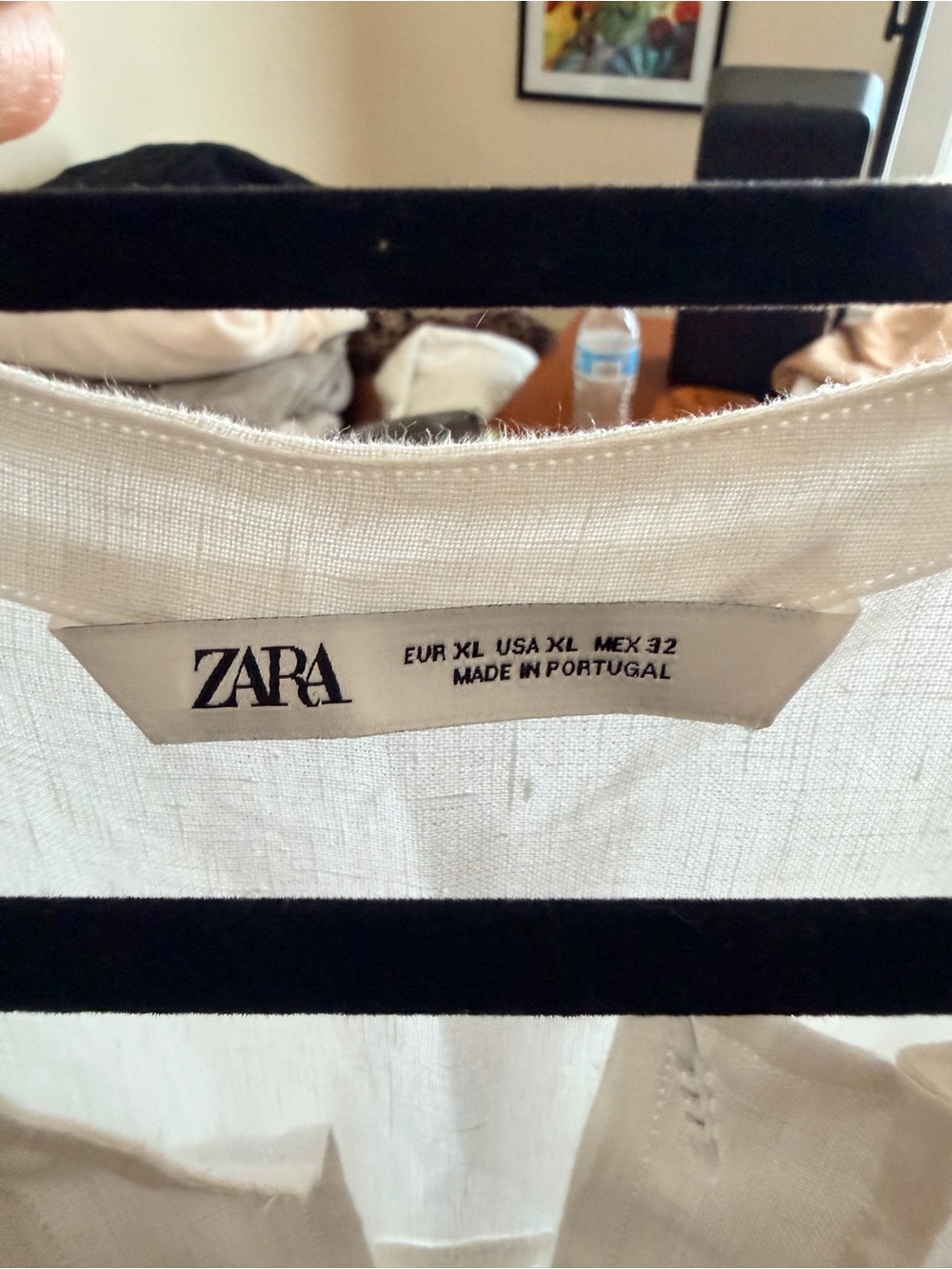 Zara White Long-Sleeve Button Accent Tunic - Picture 3 of 4